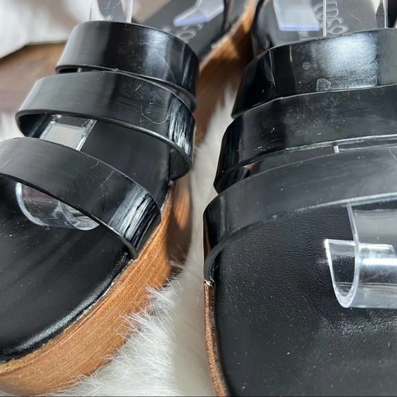 Coconuts by Matisse Faux Leather Platform Sandals 7M Black Strappy - Picture 3 of 8